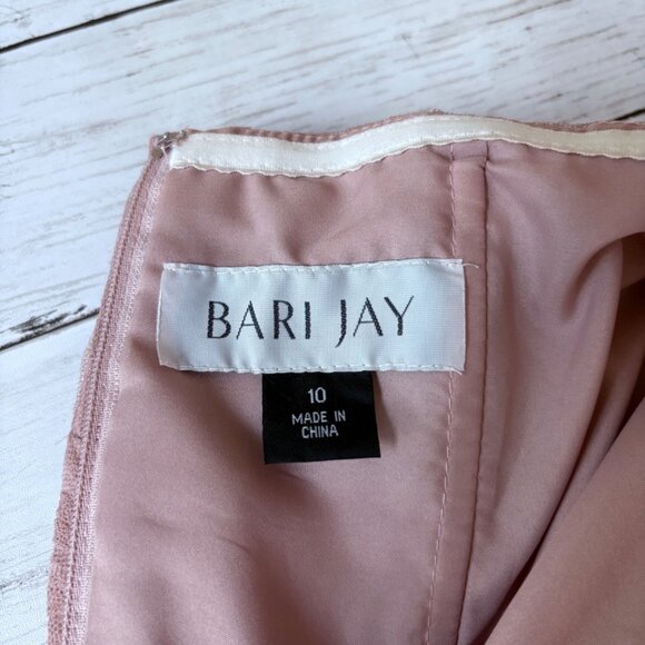 Bari Jay Dusty Rose Strapless Ruched Tulle Bridesmaid Dress Size 10 - Picture 12 of 13